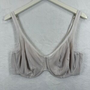 ThirdLove Unlined Shadow Stripe Scoop Bra‎ 38F Beige